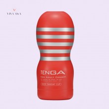 Deep throat tenga cup male masturbator adult toys silicone vagina pocket sexy pussy red